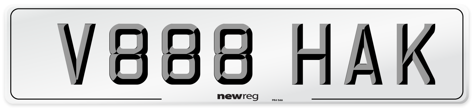 V888 HAK Number Plate from New Reg